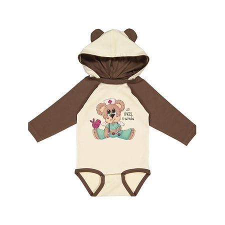 Inktastic CNA An Angel in Scrubs Teddy Bear Gift Baby Boy Long Sleeve Bodysuit