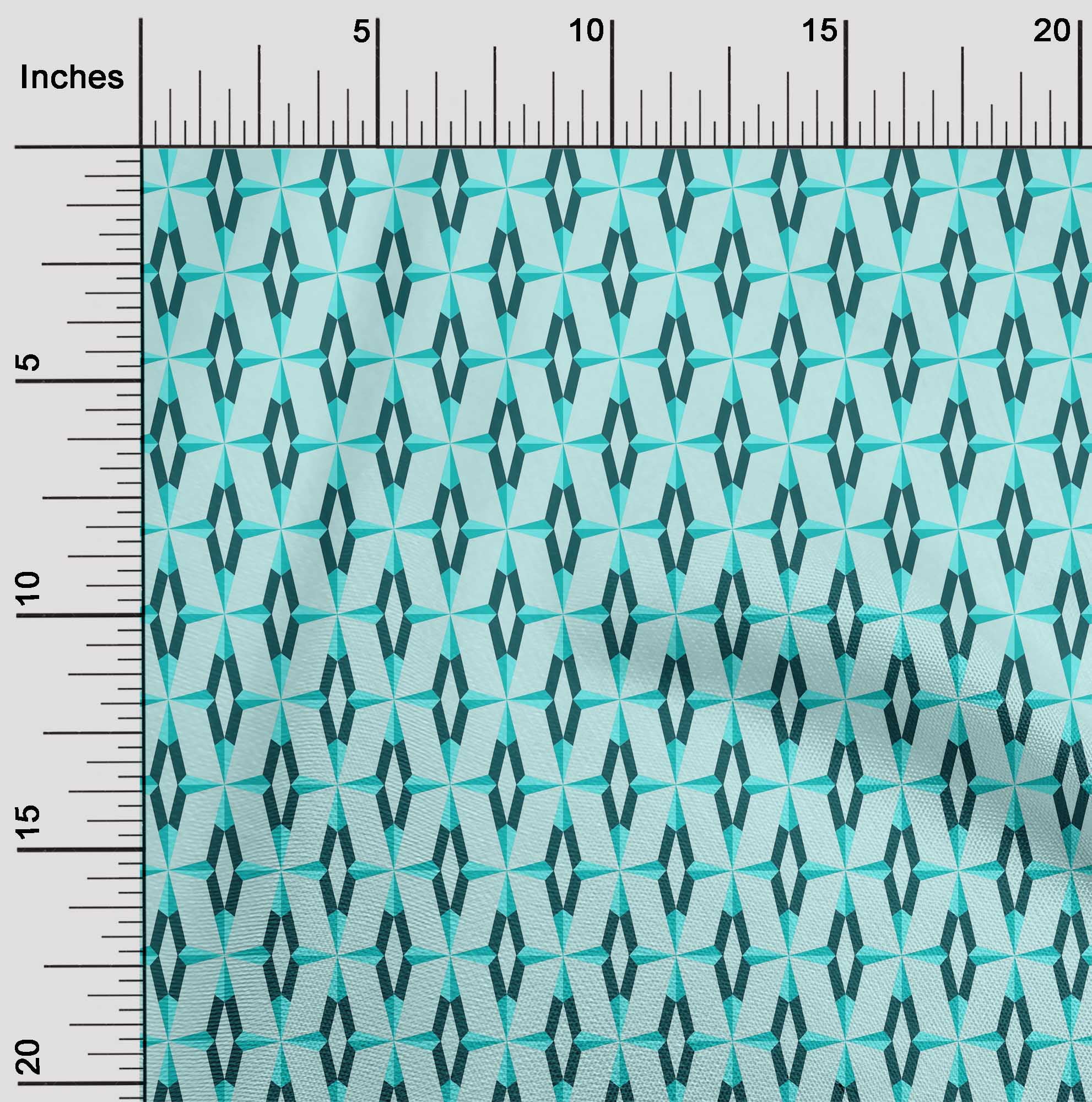 OneOone Organic Cotton Poplin Twill Fabric Diamond Geometric Fabric