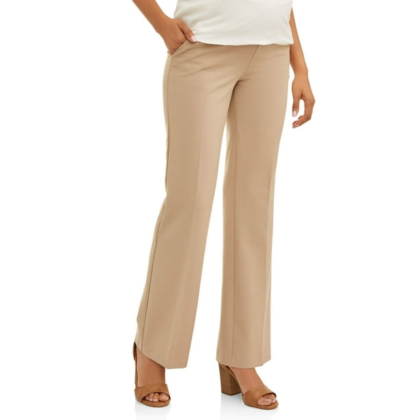 Maternity Oh! Mamma Flared Career Pants with Demi Panel (Available in Plus Sizes)