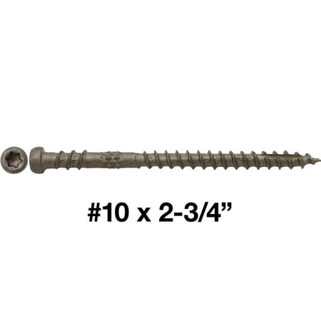 

#10 x 2-3/4 TAN(Slate Gray/Sandy Birch/Silver Oak/Harbor Wood)Composite Decking Exterior Coated Wood Screw Torx/Star Drive Head Decking Exterior Coated (22 POUNDS 1 750 Approx. Screw Count)