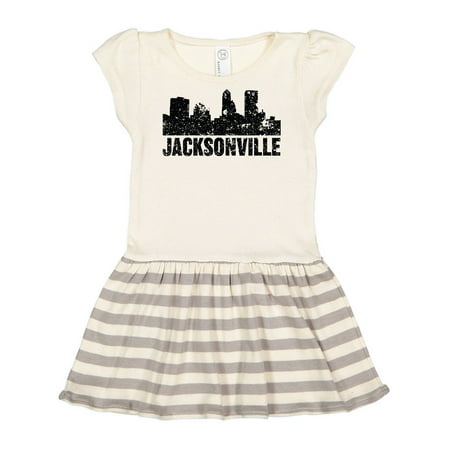 Inktastic Jacksonville Skyline Grunge Gift Toddler Girl Dress