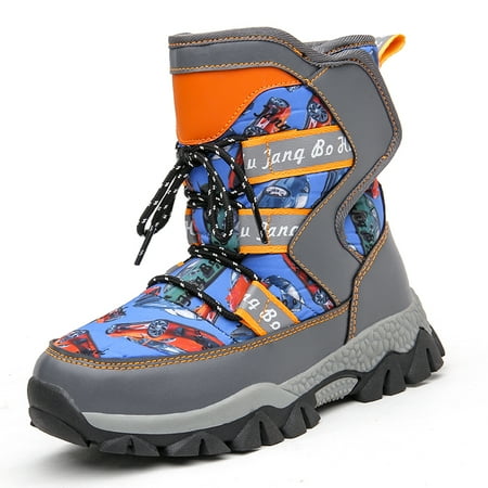 Boys Snow Boots Hiking Booties Hook and Loop Anti-Slip Clip Faux Fur Lined Waterproof for Winter Outdoor
Boys Snow Boots Hiking Booties Hook and Loop Anti-Slip Clip Faux Fur Lined Waterproof for Winter Outdoor