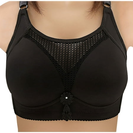 

RYRJJ Push Up Bras for Women Plus Size Full-Coverage Wireless Everyday Bra Comfort Unpadded No Underwire Bralette Shaping Cup(Black XXL)