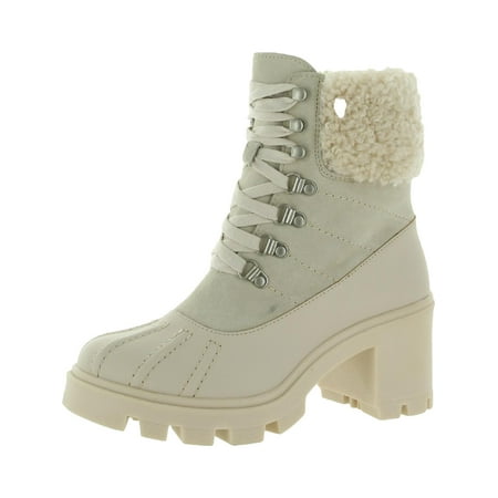 Splendid Women s Mikayla Suede Faux Fur Trim Chunky Lug Heel Combat Boots