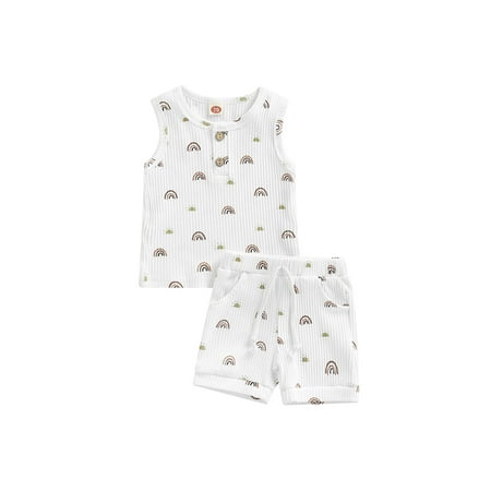 Musuos 2PCS Baby Boys Sun Rainbow Print Sleeveless Tank Top Elastic Shorts Tracksuit
Musuos 2PCS Baby Boys Sun Rainbow Print Sleeveless Tank Top Elastic Shorts Tracksuit