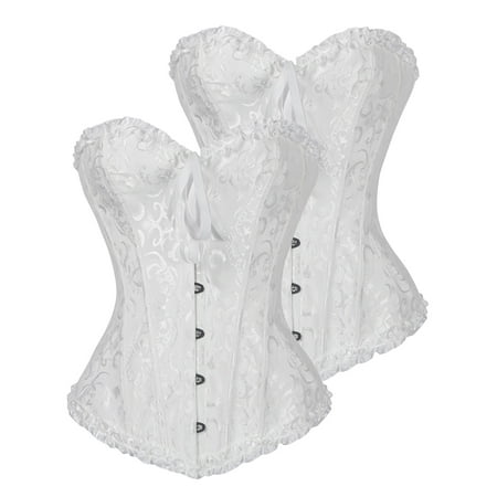 DODOING 2 Packs Women Satin Lace Sexy Bustier Corset Basque Lace Up Lingerie G-string Set S-6XL
DODOING 2 Packs Women Satin Lace Sexy Bustier Corset Basque Lace Up Lingerie G-string Set S-6XL