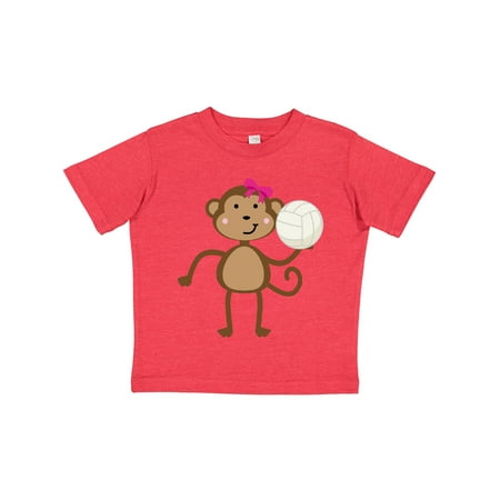 Inktastic Cute Volleyball Girl Monkey Gift Toddler Toddler Girl T-Shirt