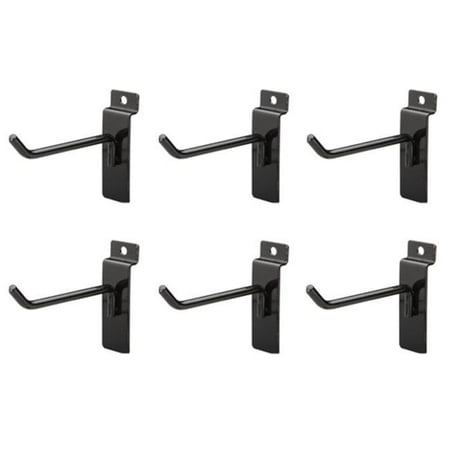 Jifram Extrusions 01100679 Easy Living Easy Wall Bag of Six 4 in. 45 Degree Black Metal Slatwall Hooks with Stabalizer & Double Hook Clips
Jifram Extrusions 01100679 Easy Living Easy Wall Bag of Six 4 in. 45 Degree Black Metal Slatwall Hooks with Stabalizer & Double Hook Clips
