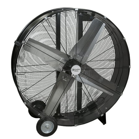 Comfort Zone 42” 2-Speed High-Velocity Direct-Drive Industrial Drum Fan with Individually Balanced Aluminum Blades All-Metal Construction and Rubber Wheels Black
Comfort Zone 42” 2-Speed High-Velocity Direct-Drive Industrial Drum Fan with Individually Balanced Aluminum Blades All-Metal Construction and Rubber Wheels Black