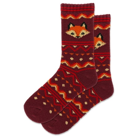 Hot Sox Women s Fox Boot Crew Sock 1 Pair Pack Fox (Red) Women s Shoe Size: 4-10