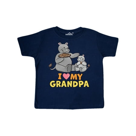 Inktastic I Love My Grandpa Hippos Gift Toddler Boy or Toddler Girl T-Shirt