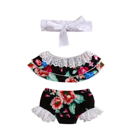 Baby Girls 3Pcs Outfit Ruffle Lace Floral Print Tube Tops Triangle Shorts Bow Headband
Baby Girls 3Pcs Outfit Ruffle Lace Floral Print Tube Tops Triangle Shorts Bow Headband