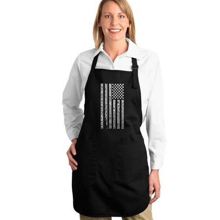 LA Pop Art Full Length Word Art Apron - National Anthem Flag