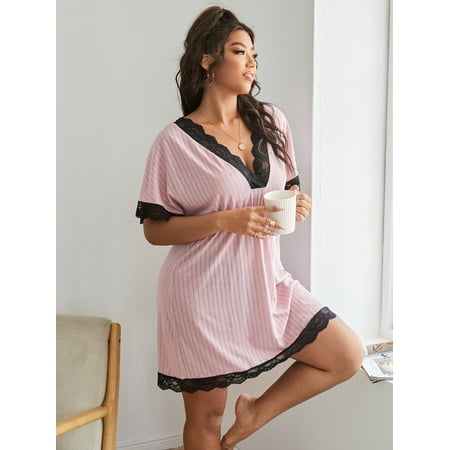 Elegant Women s Plus Short Sleeve Lace Trim Nightdress Pink 2XL(16) for Summer F220102Y
Elegant Women s Plus Short Sleeve Lace Trim Nightdress Pink 2XL(16) for Summer F220102Y