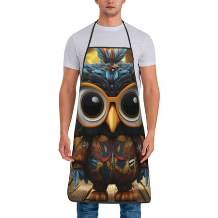 Wukai Quirky Owl With Glasses Print Aprons Adjustable Bib Aprons Cooking Kitchen Chef Apron for Women and Men
Wukai Quirky Owl With Glasses Print Aprons Adjustable Bib Aprons Cooking Kitchen Chef Apron for Women and Men