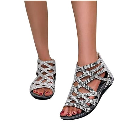 Gladiator Sandals for Women Flat Sandal Summer Casual Open Toe Strappy Wide Width Sandals Zip Up Metal Buckle Sandal
Gladiator Sandals for Women Flat Sandal Summer Casual Open Toe Strappy Wide Width Sandals Zip Up Metal Buckle Sandal