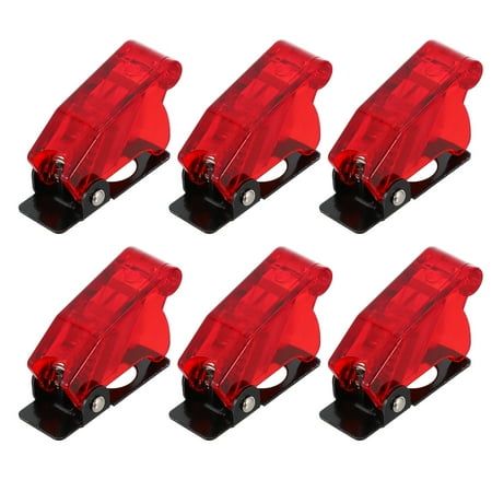 FRCOLOR 6Pcs Toggle Switch Covers Dustproof Safety Waterproof Safety Switch Covers (Red)