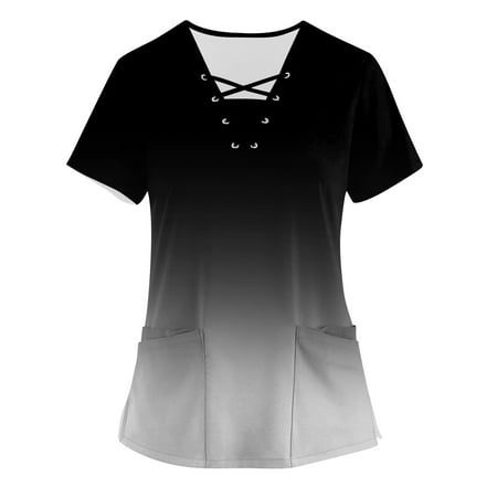 BIZIZA Maternity Scrub Top Clearance V Neck Short Sleeve Workwear Plus Size with Two Pocket Tie Dye Graphic Summer Casual Tops Summer Women Gray M
BIZIZA Maternity Scrub Top Clearance V Neck Short Sleeve Workwear Plus Size with Two Pocket Tie Dye Graphic Summer Casual Tops Summer Women Gray M