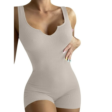 SpringTTC Womens Knitted Sleeveless Slim Fit One-Piece Shorts Bodysuit Rompers Jumpsuit
SpringTTC Womens Knitted Sleeveless Slim Fit One-Piece Shorts Bodysuit Rompers Jumpsuit
