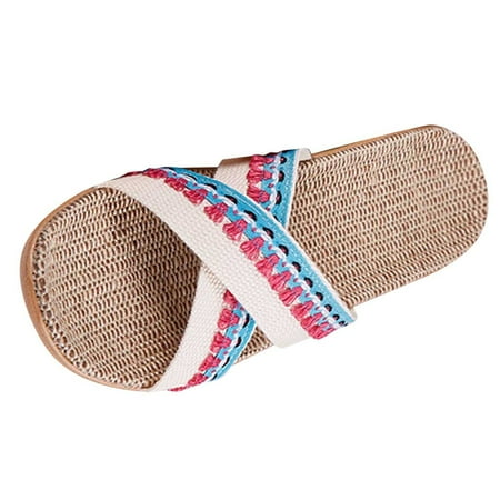 Wiueurtly Slippers For Fashion Ladies Women Breathable Bohemia Beach Slip On Shoes Casual Sandals Tan Sandals Woven Cat Slippers for Women 8-11
Wiueurtly Slippers For Fashion Ladies Women Breathable Bohemia Beach Slip On Shoes Casual Sandals Tan Sandals Woven Cat Slippers for Women 8-11