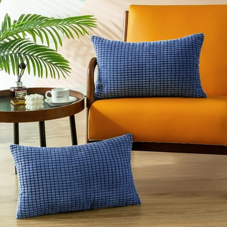CaliTime Pack of 2 Comfy Pillow Covers Cases for Couch Sofa Bed Decoration Comfortable Supersoft Corduroy Corn Striped Both Sides 16x16es Dark Blue
CaliTime Pack of 2 Comfy Pillow Covers Cases for Couch Sofa Bed Decoration Comfortable Supersoft Corduroy Corn Striped Both Sides 16x16es Dark Blue
