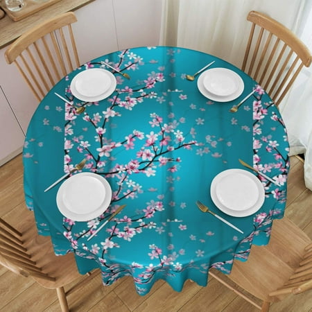 Tablecloth Floral Flowers Cherry Blossom Table Cloth For Circular Tables Waterproof Resistant Picnic Table Covers For Kitchen Dining/Party
Tablecloth Floral Flowers Cherry Blossom Table Cloth For Circular Tables Waterproof Resistant Picnic Table Covers For Kitchen Dining/Party