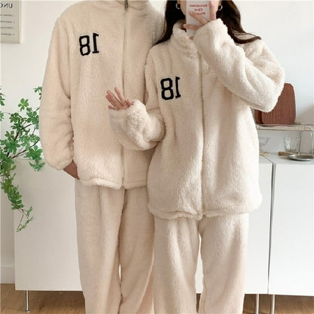 DanceeMangoo Autumn Winter Warm Flannel Zipper Couple Pajamas Set Women Sleepwear Family Pijama Male Home Clothes Women Casual Men Pyjamas
DanceeMangoo Autumn Winter Warm Flannel Zipper Couple Pajamas Set Women Sleepwear Family Pijama Male Home Clothes Women Casual Men Pyjamas