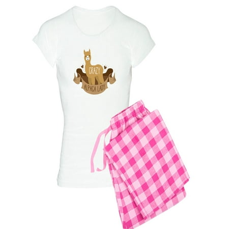 CafePress - Crazy Alpaca Lady Pajamas - Women s Light Pajamas