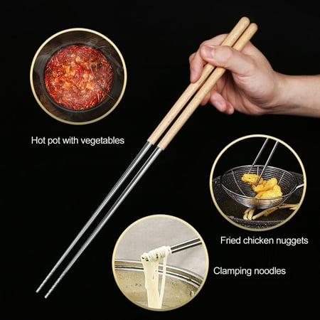 Fogcroll 1 Pair 304 Stainless Steel Long Chopsticks Extended Design Heat Resistant Noodles Hot Pot Chopsticks for Dining Room
Fogcroll 1 Pair 304 Stainless Steel Long Chopsticks Extended Design Heat Resistant Noodles Hot Pot Chopsticks for Dining Room