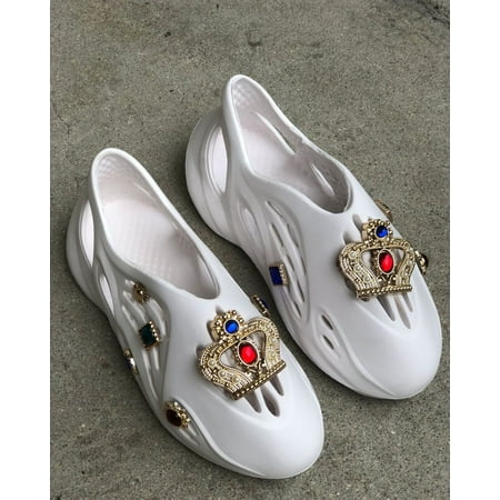 Crown Unisex Garden Clogs Shoes Summer Slip On Sandals for Women Gift Crown Crystal decoration Flat Sandals all Season