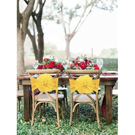 SFN Gold Flower Chair Sashes with Spandex Bands - Chair Bows tie - Wedding Banquet Birthday Party Ev
SFN Gold Flower Chair Sashes with Spandex Bands - Chair Bows tie - Wedding Banquet Birthday Party Ev