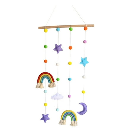 SIEYIO Rainbow Photo Display Holder with Pompom Girls Hair Clips Storage Hanger Decor