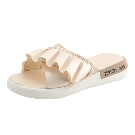 Womens Sandals Women S Shoes Thick Sole Ruffle Edge Fashion Outer Wear Solid Color Sandals Women S Sandals Pu Beige 37
Womens Sandals Women S Shoes Thick Sole Ruffle Edge Fashion Outer Wear Solid Color Sandals Women S Sandals Pu Beige 37