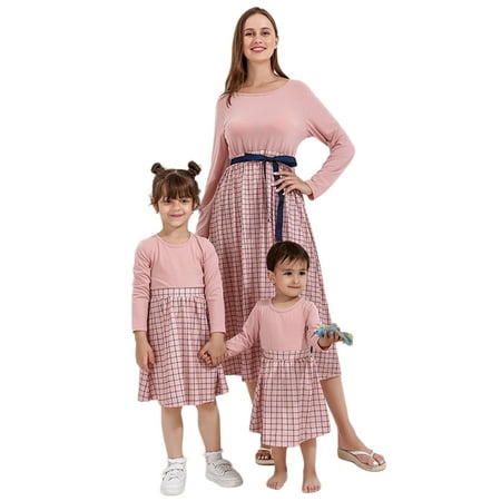 Gwiyeopda Mom and Me Matching Dresses Women Kid Baby Girls Long Sleeve Plaid Dress with Belt
Gwiyeopda Mom and Me Matching Dresses Women Kid Baby Girls Long Sleeve Plaid Dress with Belt
