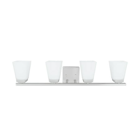 Aspen Creative 62209 Four-Light Metal Bathroom Vanity Wall Light Fixture 30-1/2 Wide Transitional Design in Satin Nickel
Aspen Creative 62209 Four-Light Metal Bathroom Vanity Wall Light Fixture 30-1/2 Wide Transitional Design in Satin Nickel