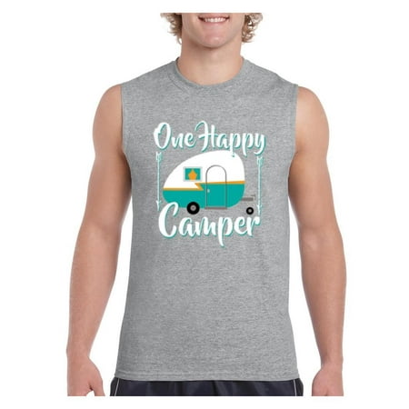 Camping One Happy Camper Men Ultra Cotton Sleeveless T-Shirt