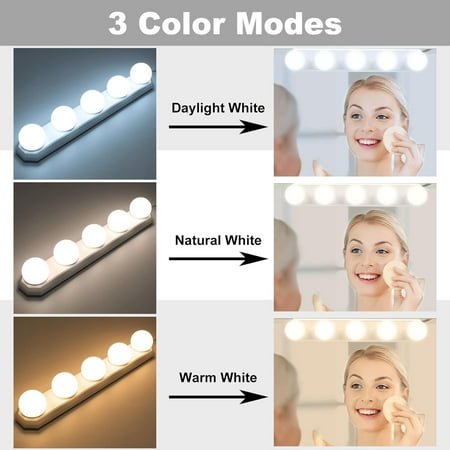 Waterproof LED Vanity Mirror Lights Kit - Stylish Design USB Powered Enhanced Makeup Experience with 5 Bulbs in 3 Colors - Ideal for Studio Dressing Room and Bathroom Vanity Table
Waterproof LED Vanity Mirror Lights Kit - Stylish Design USB Powered Enhanced Makeup Experience with 5 Bulbs in 3 Colors - Ideal for Studio Dressing Room and Bathroom Vanity Table