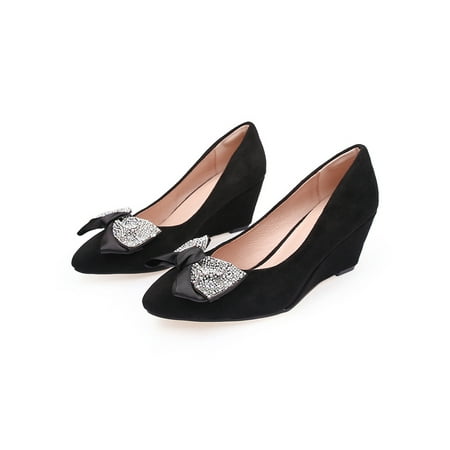 Gomelly Women Wedges Slip On Dress Shoe Pointed Toe Wedge Pumps Shoes Non-Slip Womens Ladies Black 6
Gomelly Women Wedges Slip On Dress Shoe Pointed Toe Wedge Pumps Shoes Non-Slip Womens Ladies Black 6
