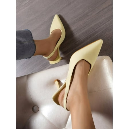 Point Toe Slingback Pyramid Heeled Pumps Women‘s Footwear