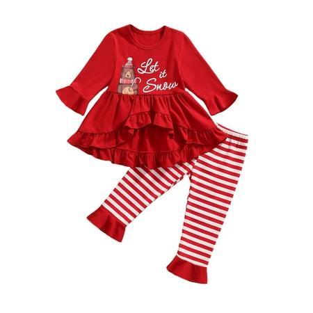 Sunisery Toddler Kids Baby Girls Christmas Clothes Outfits Ruffle Tops Dress+Flared Pants Set Red Striped 6-12 Months
Sunisery Toddler Kids Baby Girls Christmas Clothes Outfits Ruffle Tops Dress+Flared Pants Set Red Striped 6-12 Months