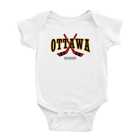 Cute Ottawa Baby Romper Hockey Fan Baby Jersey Clothes (White 12-18 Monthes)