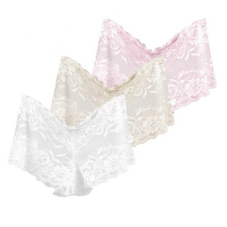 Women s Lace Underwear High Waist Sexy Panties Full Coverage Briefs 3 Pack