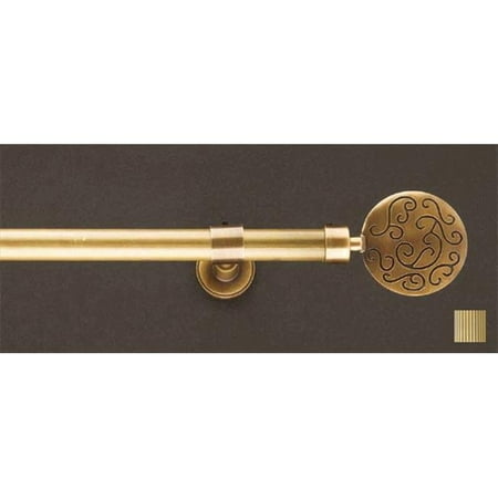 WinarT USA 8.1023.30.05.280 Liber 1023 Curtain Rod Set - 1.25 in. - Antique Brass - 110 in.