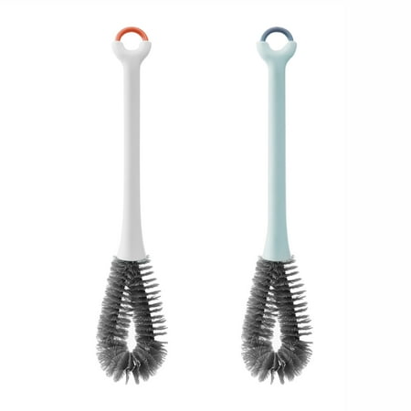 2pcs/set Bottle Cleaning Brush Long Handle Office Rotating Multipurpose Dishes