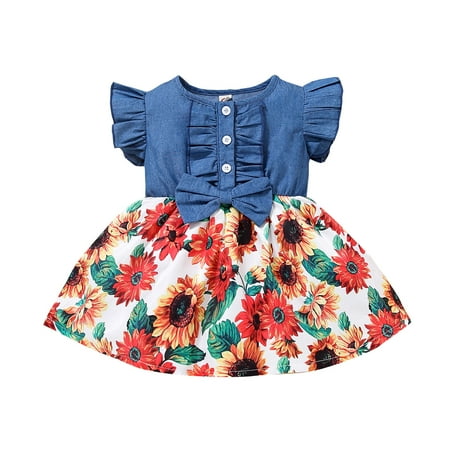 EHTMSAK Infant Baby Toddler Child Children Kids Sleeveless Bow Dress for Girl Sunflower Summer Dresses Flutter Sleeve Sundress White 12M-4T 110
EHTMSAK Infant Baby Toddler Child Children Kids Sleeveless Bow Dress for Girl Sunflower Summer Dresses Flutter Sleeve Sundress White 12M-4T 110