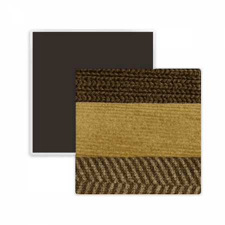 Fabric Flax Triple Bar Brown Square Ceracs Fridge Magnet Keepsake Memento