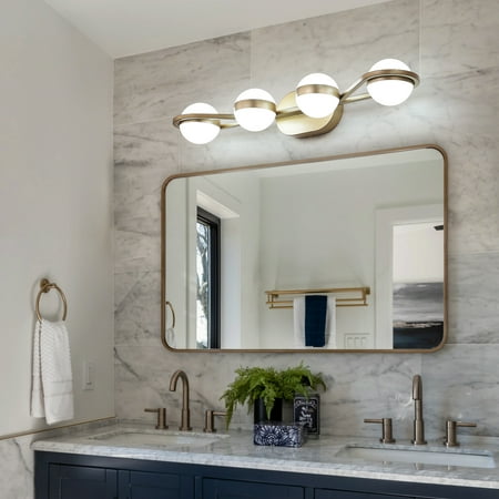 LANTRO JS LED Bathroom Vanity Lights Fixtures 4 Lights Brushed Brass Globe Glass Shade Over Mirror
LANTRO JS LED Bathroom Vanity Lights Fixtures 4 Lights Brushed Brass Globe Glass Shade Over Mirror