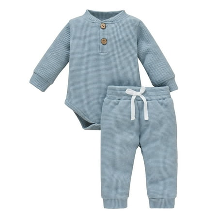 uukiA 0-18 Months Unisex Newborn Baby Solid Color Waffle Soft Long Sleeve Romper Pants 2PCs Set Outfits
uukiA 0-18 Months Unisex Newborn Baby Solid Color Waffle Soft Long Sleeve Romper Pants 2PCs Set Outfits