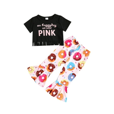 Sunisery Newborn Baby Girls Summer 2Pcs Outfit Sets Short Sleeve Letter Print Crop Tops Donut Flared Pants Black 2-3 Years
Sunisery Newborn Baby Girls Summer 2Pcs Outfit Sets Short Sleeve Letter Print Crop Tops Donut Flared Pants Black 2-3 Years
