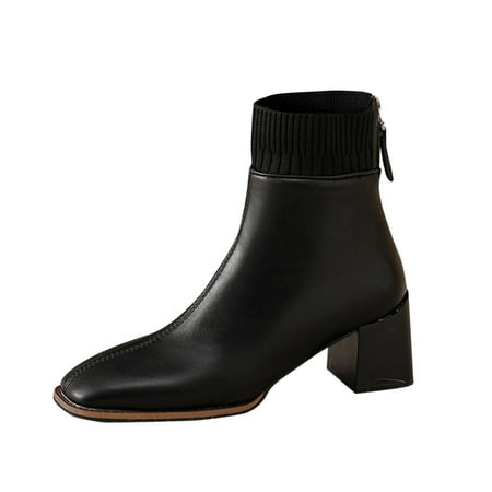 Fsqjgq Womens Boots Size 9 Women Ankle Boots Autumn and Winter Fashion Solid Color Retro Leather Stitching Square Toe Comfortable Back Zipper 12 Boots for Women Black 37
Fsqjgq Womens Boots Size 9 Women Ankle Boots Autumn and Winter Fashion Solid Color Retro Leather Stitching Square Toe Comfortable Back Zipper 12 Boots for Women Black 37